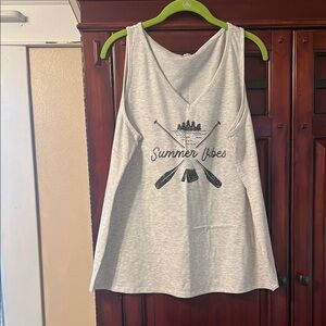 Maurices Gray Relaxed Sleeveless Tank Top